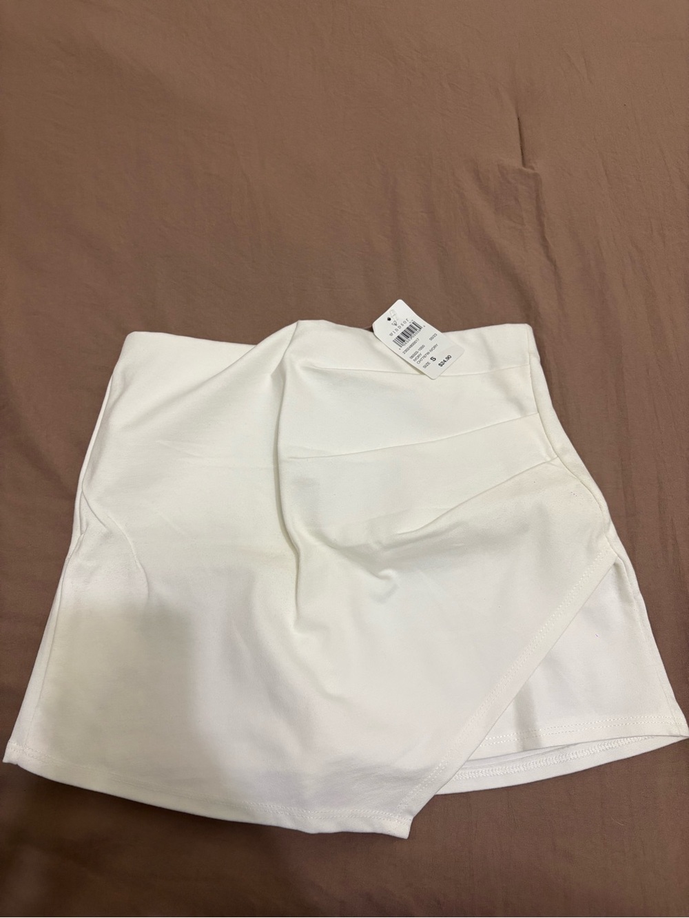 Windsor White Asymmetric Wrap Mini Skirt